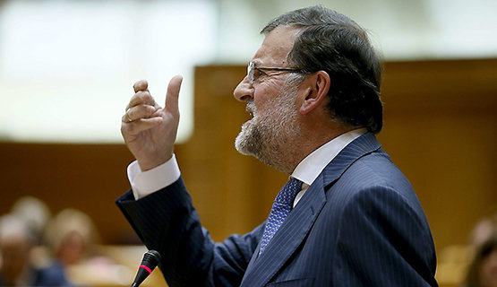GRA282. MADRID, 30/09/2014.- El presidente del Gobierno, Mariano Rajoy, durante su intervención en el pleno celebrado hoy en el Senado, en Madrid. EFE/Juanjo Martín PLENO DEL SENADO