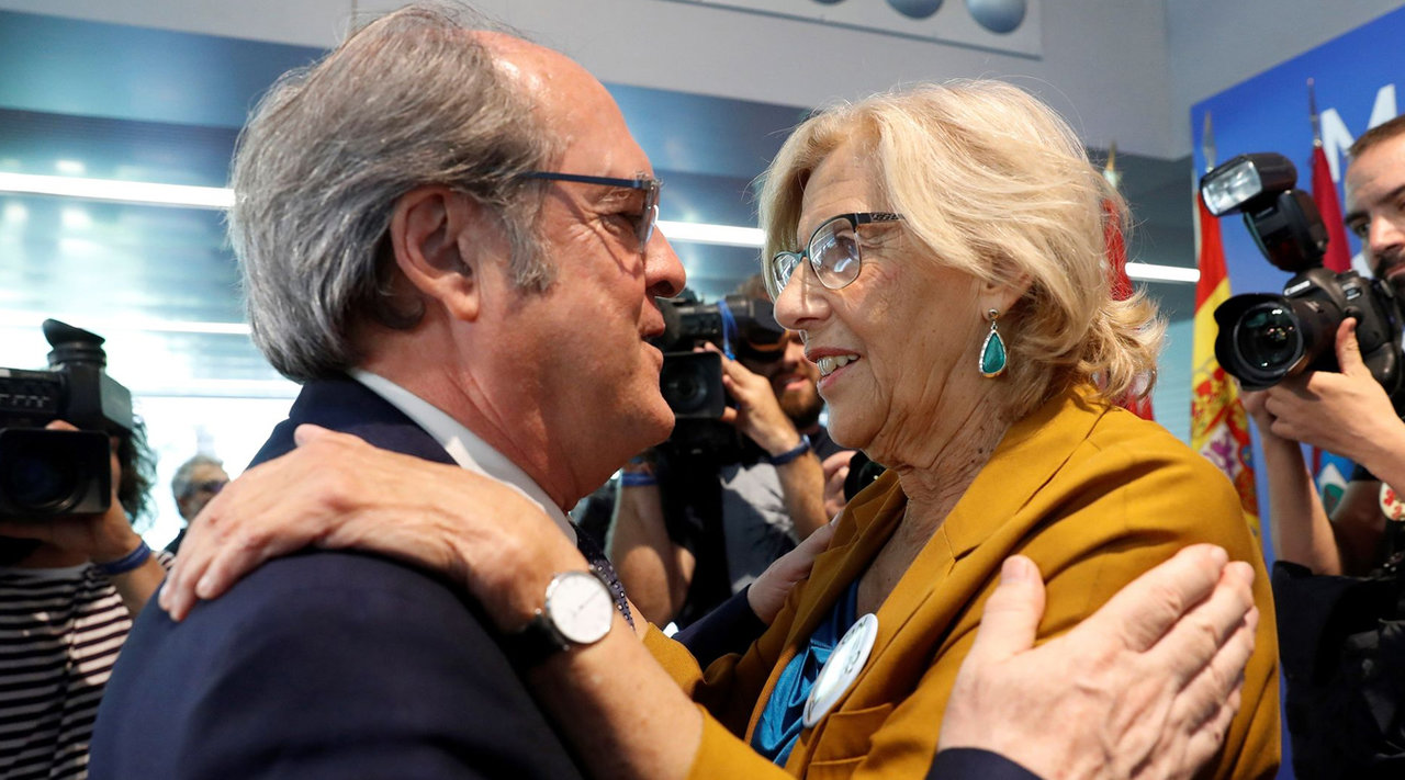 La exalcaldesa de Madrid, Manuela Carmena, y el candidato a la presidencia de la Comunidad Ángel Gabilondo, en una imagen de archivo. EFE