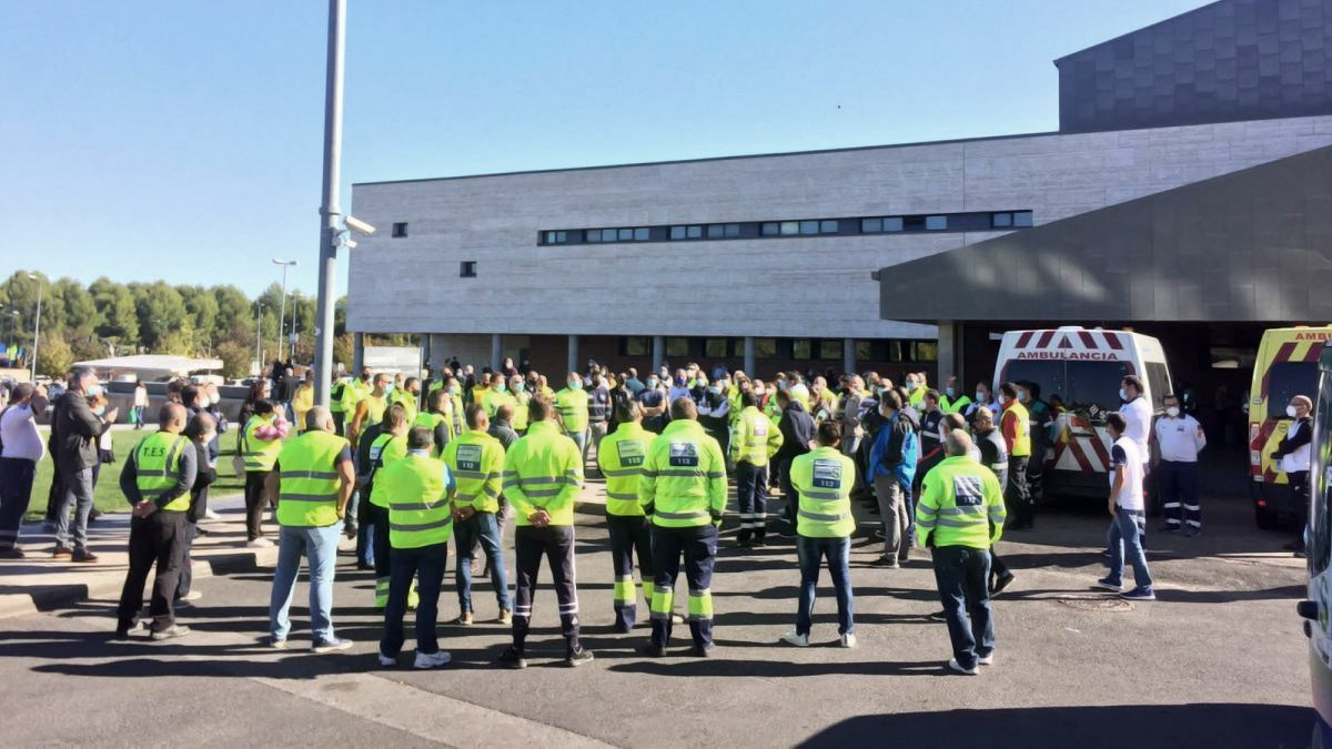 Imagen de archivo de las movilizaciones que los trabajadores del transporte sanitario llevó a cabo en Castilla-La Mancha entre septiembre y octubre de 2020. PeriódicoCLM