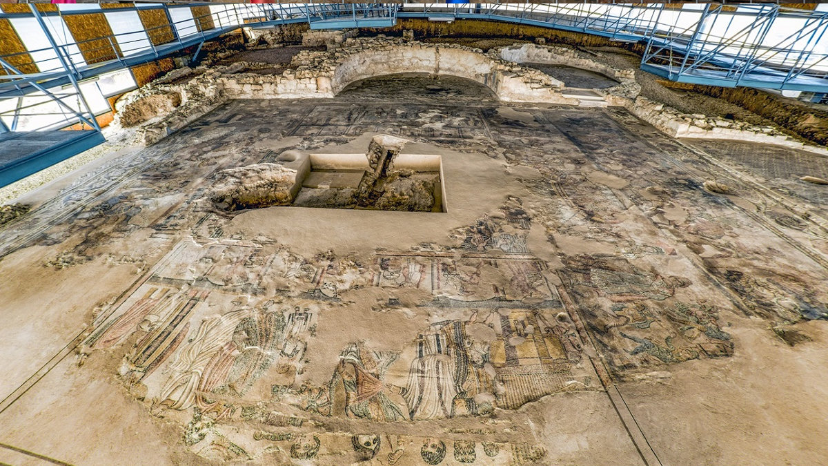 Imagen del mosaico figurativo del yacimiento romano de Noheda, en la provincia de Cuenca. ARCHIVO