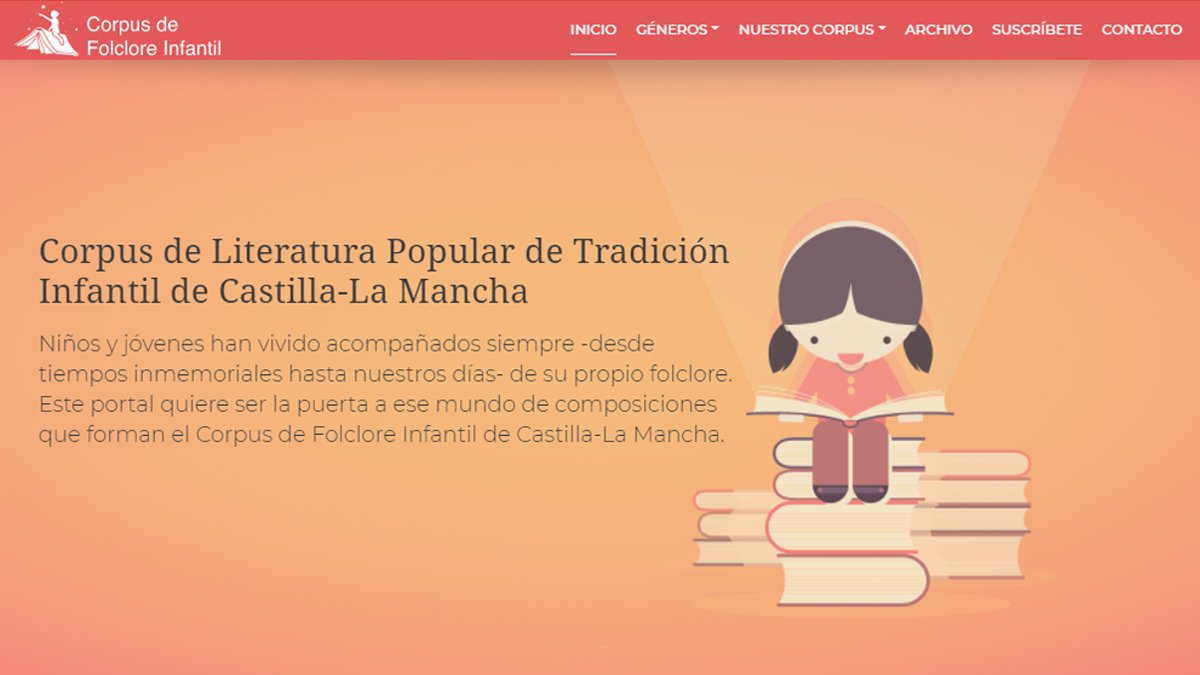 Imagen del portal web del proyecto 'Corpus de Literatura Popular de Tradición Infantil de Castilla-La Mancha'. PeriódicoCLM