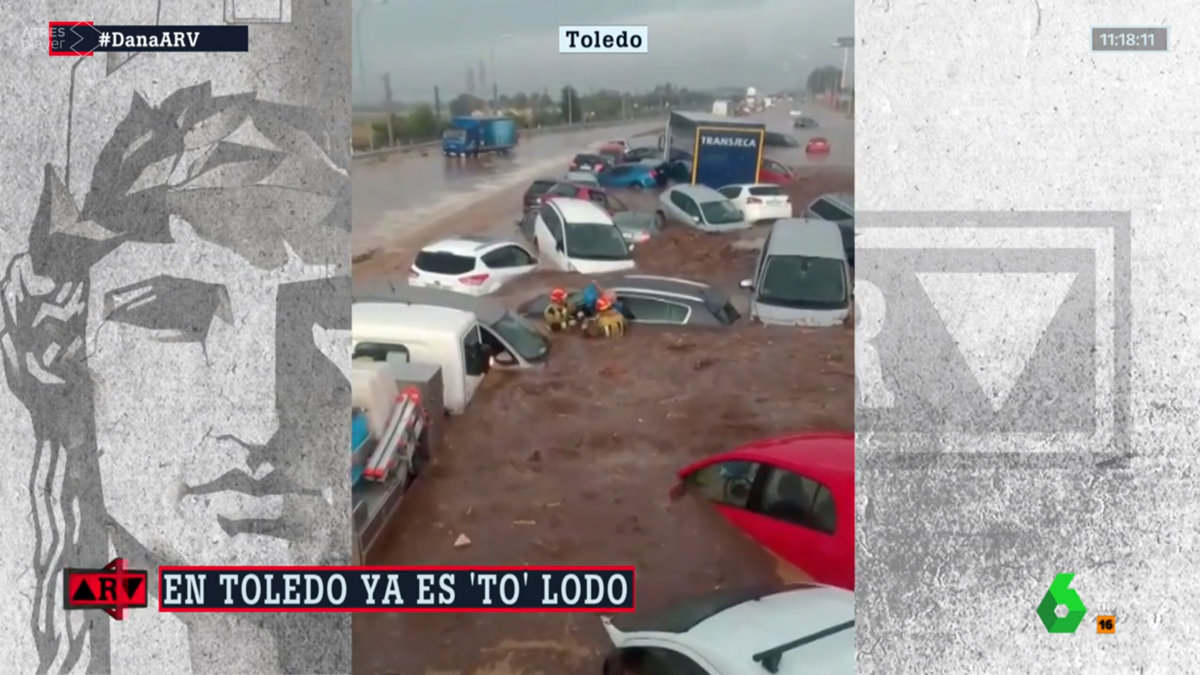El polémico rótulo de 'Al Rojo Vivo', en La Sexta, para referirse a los daños causados por la DANA en Toledo. PeriódicoCLM