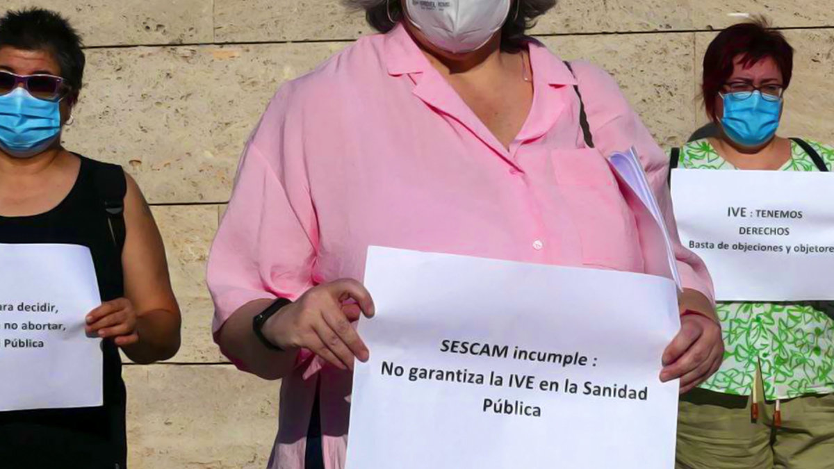 Protesta a favor de la interrupción voluntaria del embarazo (IVE) en la ciudad de Toledo. ARCHIVO