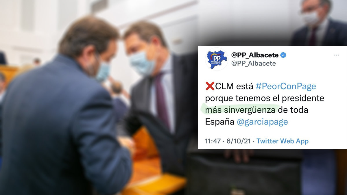 Pantallazo de un tuit del PP de Albacete con motivo del debate sobre el estado de la región. PeriódicoCLM
