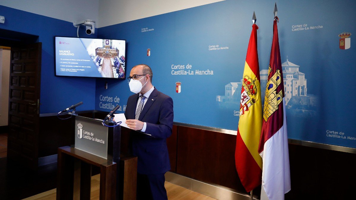 El presidente de las Cortes, Pablo Bellido, ha hecho hoy balance del año. | CARMEN TOLDOS