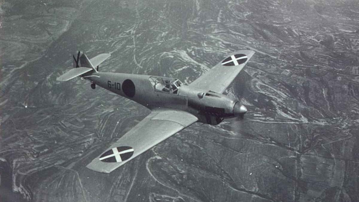 Messerschmitt BF-109 de la Legión Cóndor sobrevolando el espacio aéreo español.— BIBLIOTECA VIRTUAL DE DEFENSA