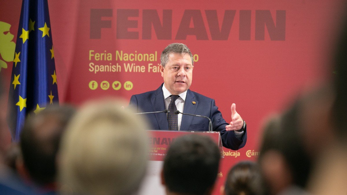 García-Page durante su intervención en la inauguración de Fenavin. - JCCM