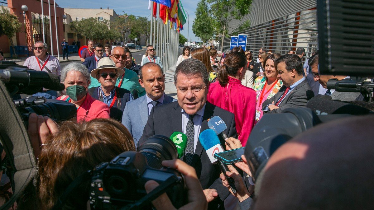 García-Page ha sido preguntado por el CNI a su llegada al pabellón ferial de Ciudad Real. -JCCM