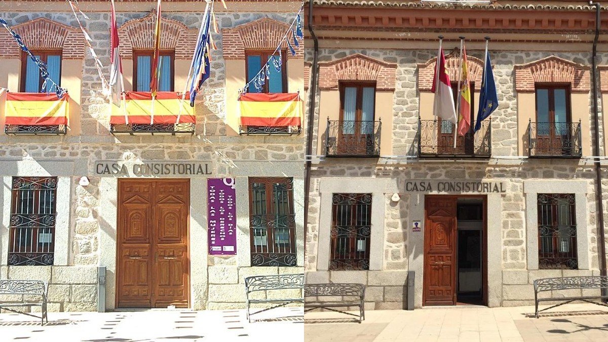 El simbólico cartel, que estaba situado junto a la puerta del Consistorio sonsecano, ha sido retirado. - PSOE SONSECA