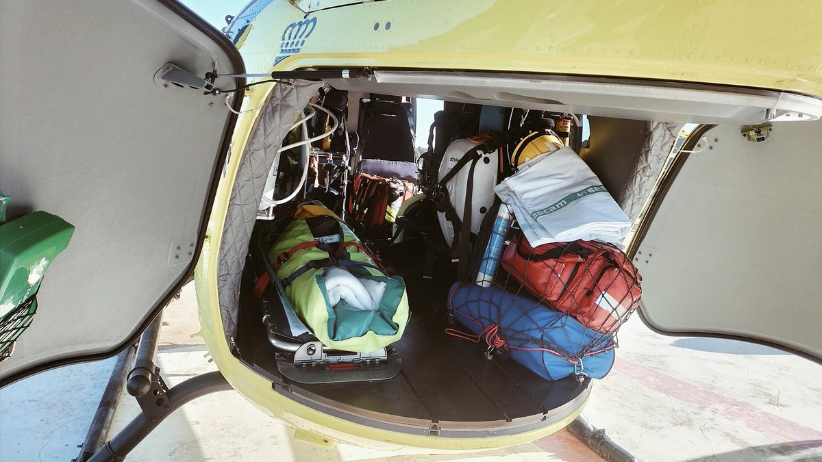 Imagen de archivo de un helicóptero medicalizado del Servicio de Salud de Castilla-La Mancha.