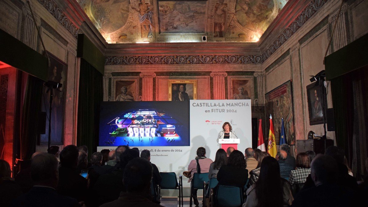 Castilla-La Mancha ha presentado su propuesta para FITUR 2024 se ha presentado en el palacio del Marqués de la Cruz en Viso del Marqués (Ciudad Real).- JCCM