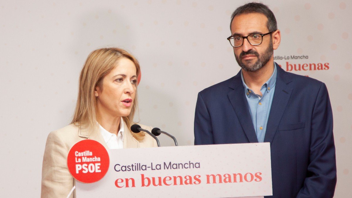 Maestre y Gutiérrez durante la rueda de prensa que han ofrecido en Toledo.