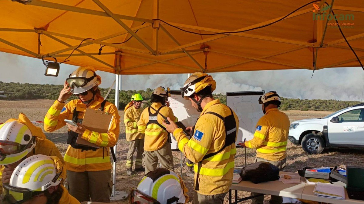 Más de 600 efectivos han trabajado en las labores de extinción desde que se detectara el fuego el martes. - INFOCAM